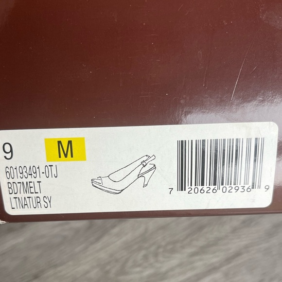 Bandolino Nude Tan Melt Pump Heels Slingback Peeptoe Size 9 Medium Width - Picture 9 of 9